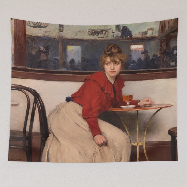 Item preview, Parisian Cafe Wall Art, La Madeleine by Ramon Casas, Vintage Woman Portrait Print, Belle Époque Art designed and sold by RickE.