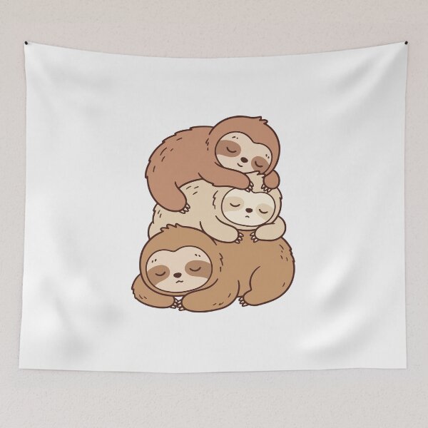 Item preview, Sleeping Sloth Stack – Cozy Napping Trio in Earth Tones designed and sold by AliveStyle.