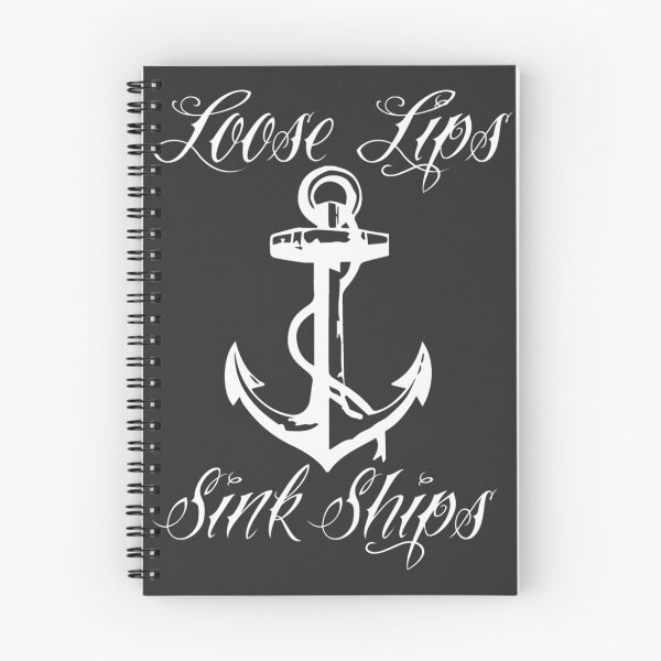 Item preview, Loose Lips Sink Ships White Typography Design for Awareness and Caution designed and sold by CamelSheepArt.