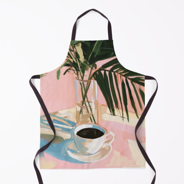 Item preview, Morning Coffee and Plants Pink Still Life designed and sold by Sunday Margaritas Art.