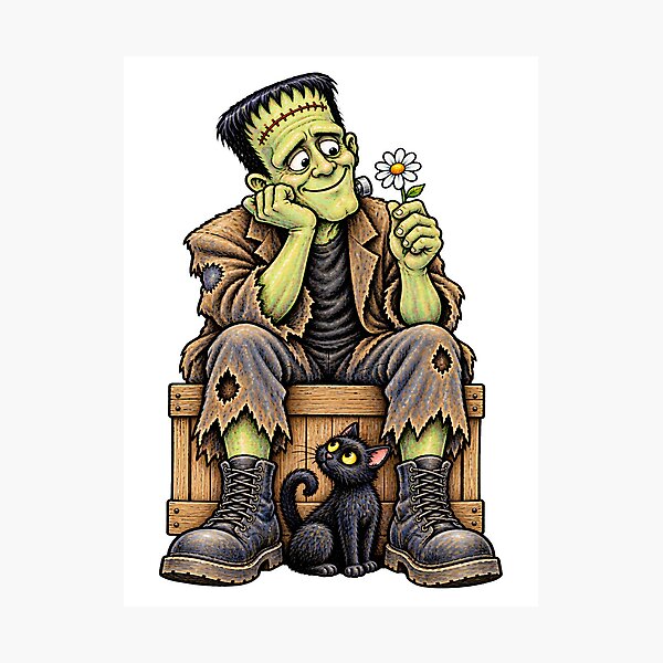 Item preview,  Halloween. Cute Frankenstein Flower 2A designed and sold by CrumbBumStudio.