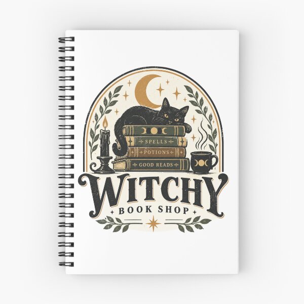 Item preview, Halloween - Black Cat Witchy Bookshop designed and sold by CampAndCoast.