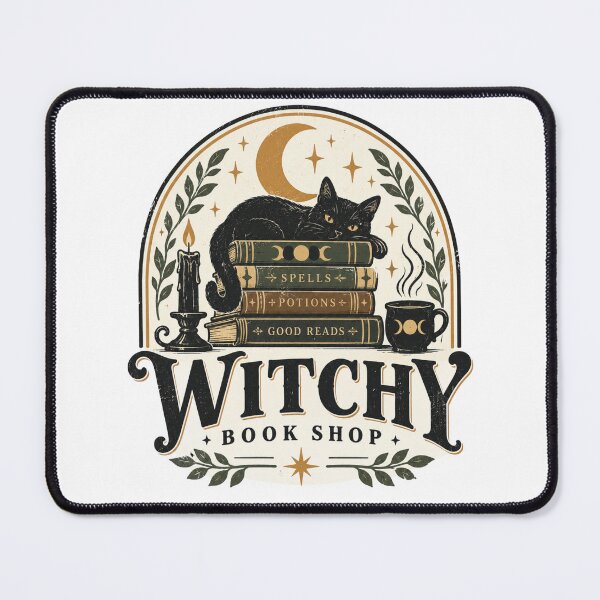 Item preview, Halloween - Black Cat Witchy Bookshop designed and sold by CampAndCoast.