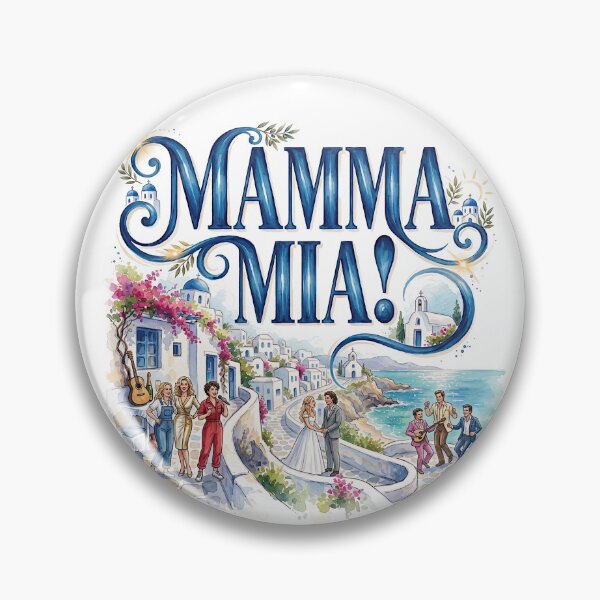 Item preview, Mamma Mia the Musical - Whimsical Theater Art designed and sold by Lyric Vault - Rock on.