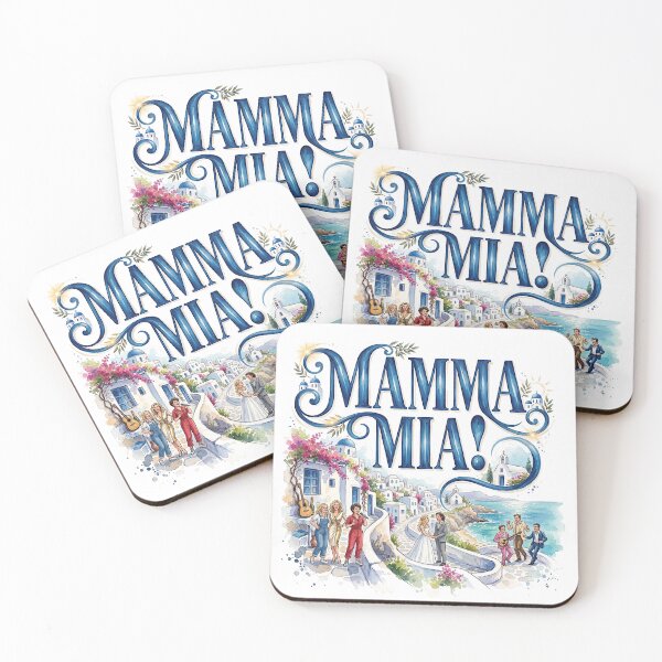 Item preview, Mamma Mia the Musical - Whimsical Theater Art designed and sold by Lyric Vault - Rock on.