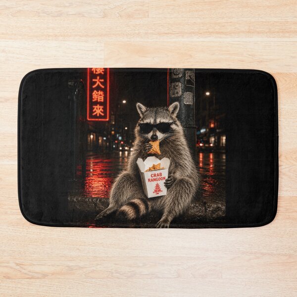 Item preview, Funny Raccoon Eating Crab Rangoon Feral Trash Panda Food Lover Humor designed and sold by beoldfashioned.