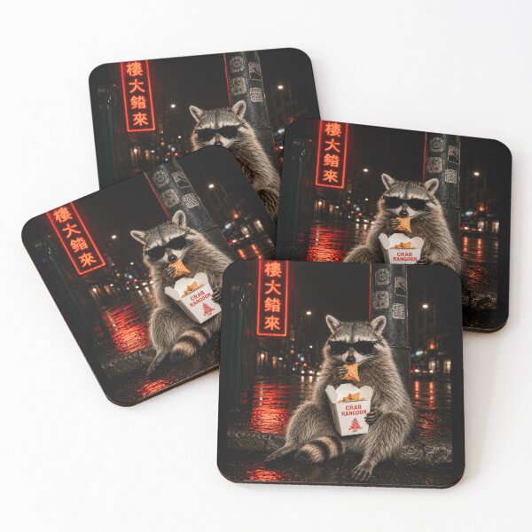 Item preview, Funny Raccoon Eating Crab Rangoon Feral Trash Panda Food Lover Humor designed and sold by beoldfashioned.