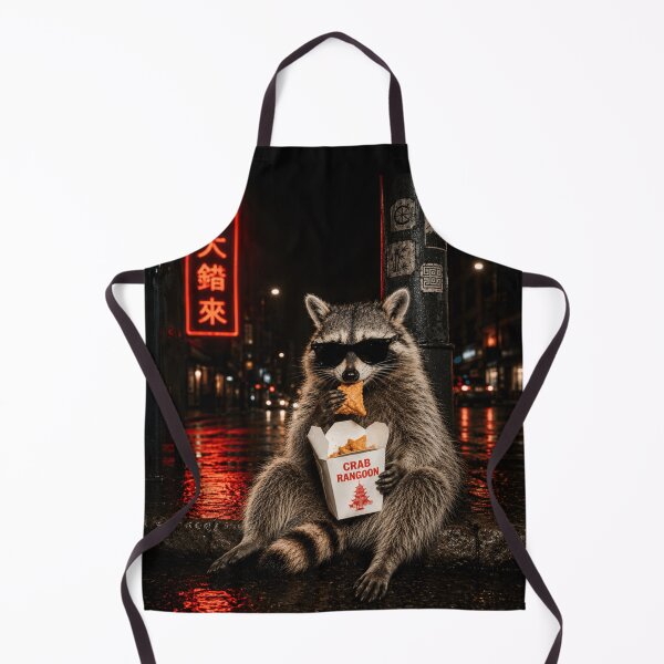 Item preview, Funny Raccoon Eating Crab Rangoon Feral Trash Panda Food Lover Humor designed and sold by beoldfashioned.