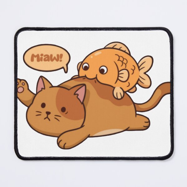 Item preview, Fish Bites Cat Funny Kawaii Goldfish Pet designed and sold by Mojikatiii.