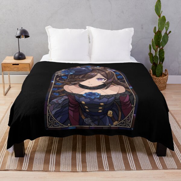 Item preview, Rice Shower Uma Musume Blue Rose Gothic Stained Glass Portrait designed and sold by mildaclairmo.