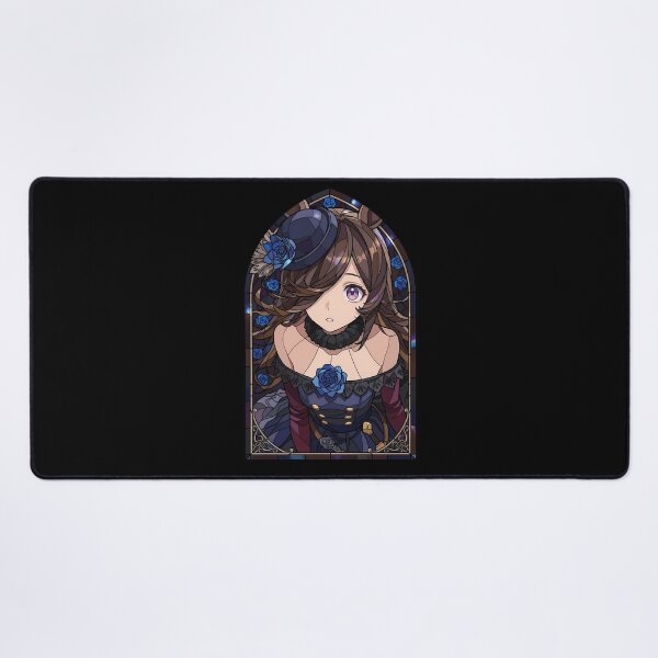 Item preview, Rice Shower Uma Musume Blue Rose Gothic Stained Glass Portrait designed and sold by mildaclairmo.