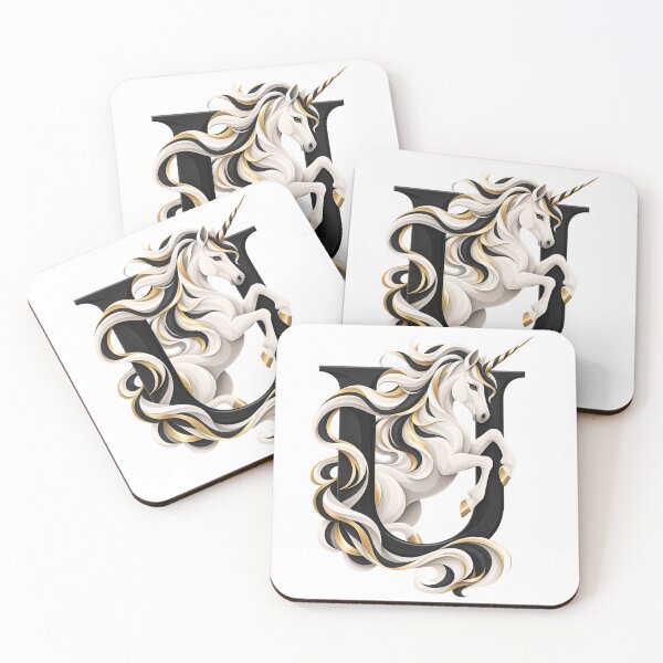 Item preview, Unicorn Letter U Art designed and sold by tmoca.