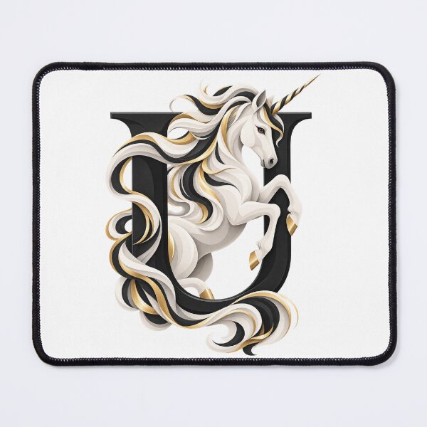 Item preview, Unicorn Letter U Art designed and sold by tmoca.