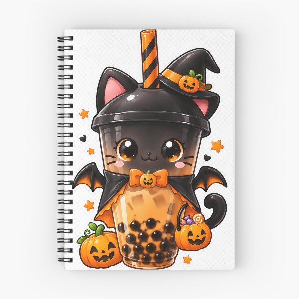 Item preview, Cute Halloween Black Cat Boba Tea designed and sold by SmartyWonders.