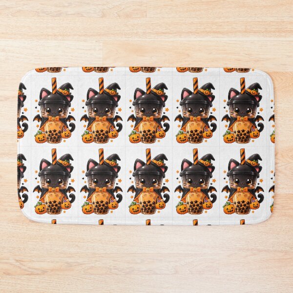 Item preview, Cute Halloween Black Cat Boba Tea designed and sold by SmartyWonders.