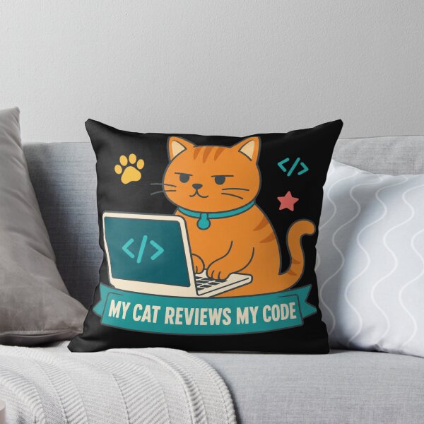 Item preview, My Cat Reviews My Code Funny Programmer Cat T-Shirt designed and sold by EpicInks24.