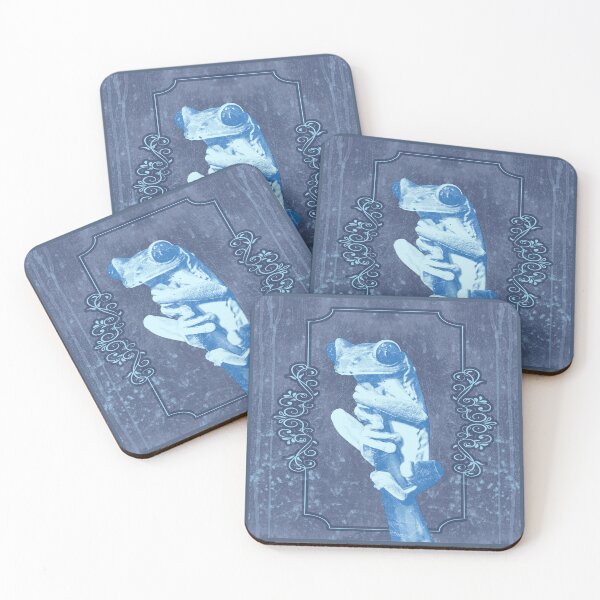 Item preview, Tree Frog Clinging to Branch Amphibian Portrait Blue designed and sold by Ghoul Enterprises.