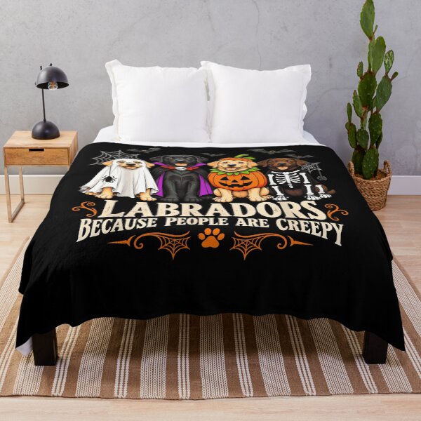 Item preview, Labradors Because People Are Creepy Halloween Costumes Ghost Vampire Pumpkin Skeleton Dog Apparel designed and sold by slmfams.