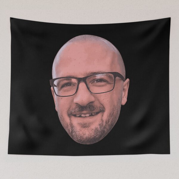 Item preview, Bald Man With Glasses Portrait Smiling Realistic Illustration Unique Face Art Apparel designed and sold by slmfams.