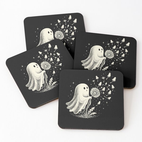 Item preview, Cute Ghost Blowing Dandelion Seeds Turning Into Tiny Ghosts Whimsical Halloween Apparel designed and sold by slmfams.