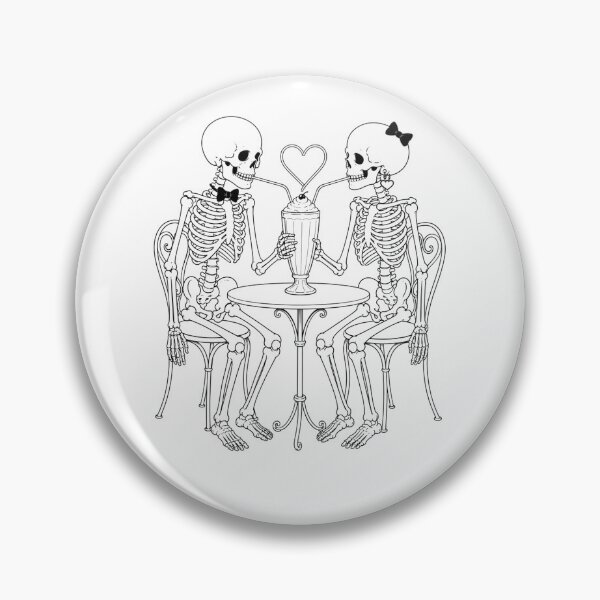 Item preview, Skeleton Couple Sharing a Romantic Milkshake designed and sold by Qenlo.
