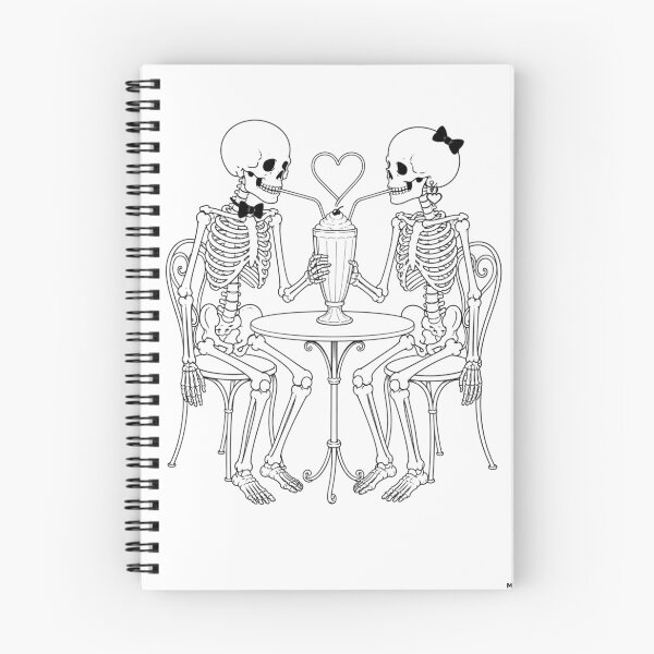 Item preview, Skeleton Couple Sharing a Romantic Milkshake designed and sold by Qenlo.