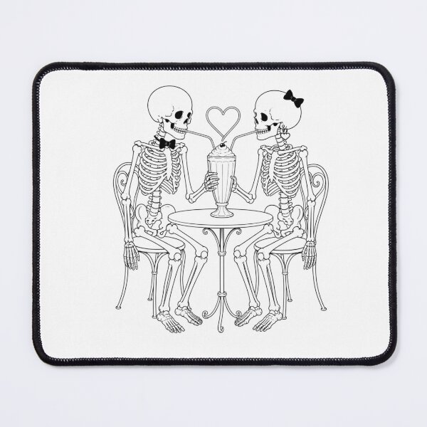 Item preview, Skeleton Couple Sharing a Romantic Milkshake designed and sold by Qenlo.