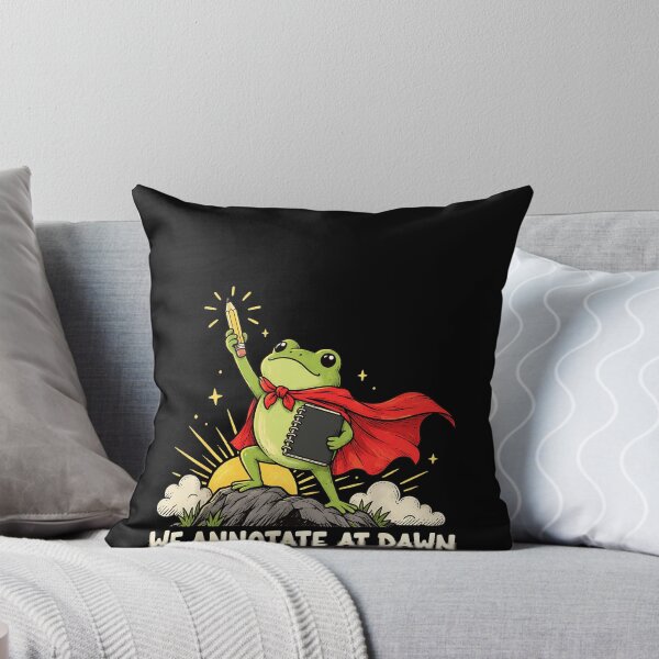Item preview, We Annotate At Dawn Superhero Frog With Pencil And Notebook Academic Study Humor Apparel designed and sold by slmfams.
