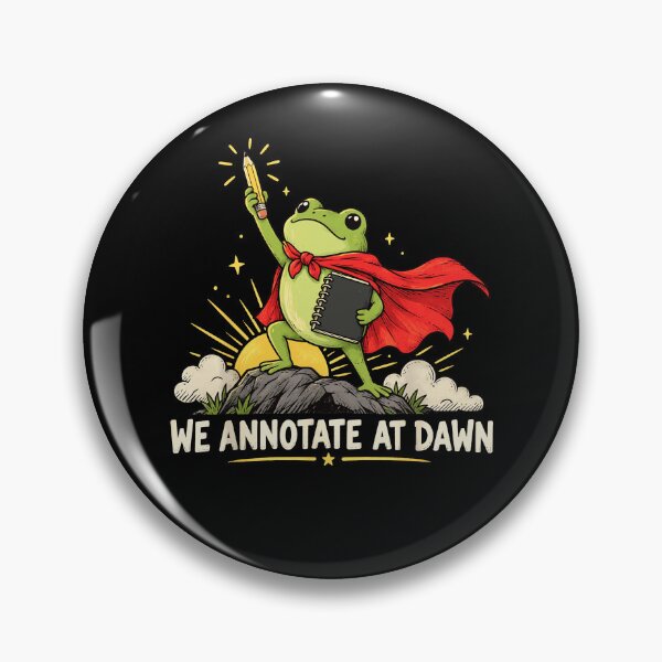 Item preview, We Annotate At Dawn Superhero Frog With Pencil And Notebook Academic Study Humor Apparel designed and sold by slmfams.
