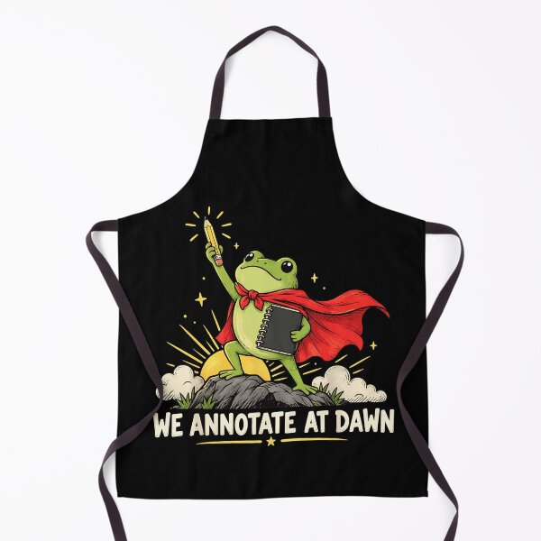 Item preview, We Annotate At Dawn Superhero Frog With Pencil And Notebook Academic Study Humor Apparel designed and sold by slmfams.