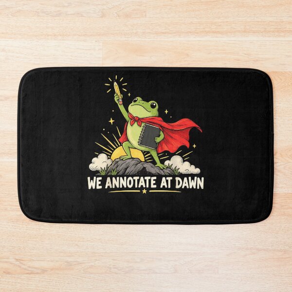 Item preview, We Annotate At Dawn Superhero Frog With Pencil And Notebook Academic Study Humor Apparel designed and sold by slmfams.
