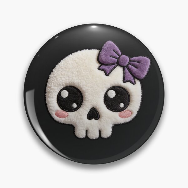 Item preview, Spooky Coquette Skull - Pastel Goth Halloween Bow Faux Patch designed and sold by thelexiverse.