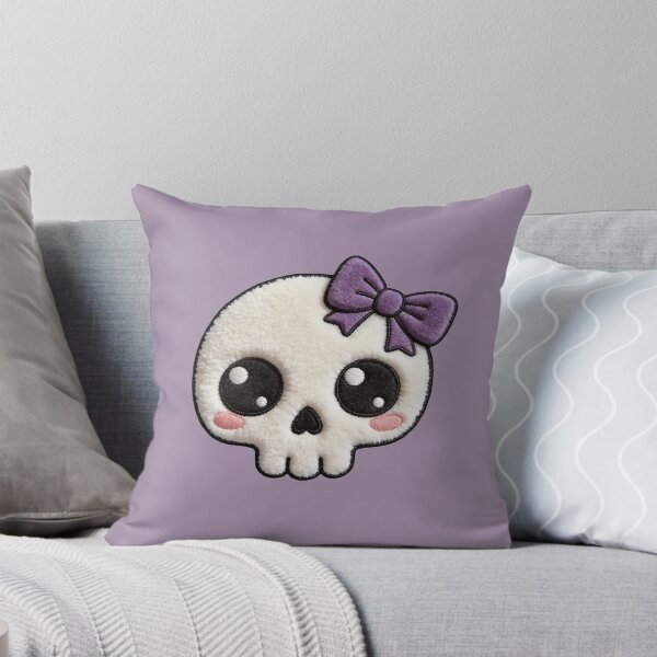 Item preview, Spooky Coquette Skull - Pastel Goth Halloween Bow Faux Patch designed and sold by thelexiverse.
