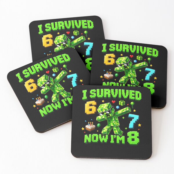 Item preview, I Survived 6 Now Im 8 Minecraft Creeper Dab Birthday Pixel Art Kids Gaming Apparel designed and sold by slmfams.