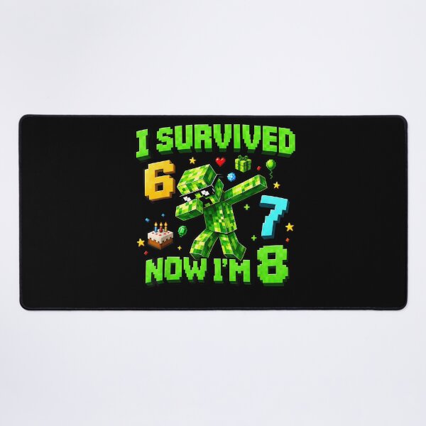 Item preview, I Survived 6 Now Im 8 Minecraft Creeper Dab Birthday Pixel Art Kids Gaming Apparel designed and sold by slmfams.