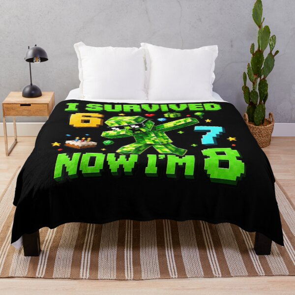 Item preview, I Survived 6 Now Im 8 Minecraft Creeper Dab Birthday Pixel Art Kids Gaming Apparel designed and sold by slmfams.
