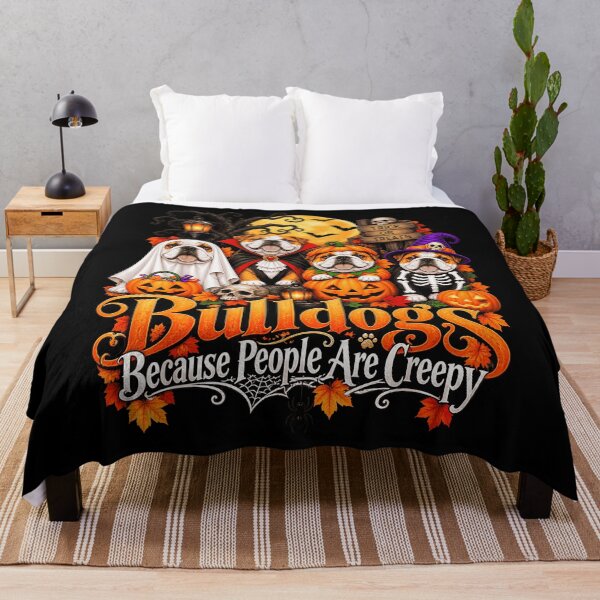 Item preview, Bulldogs Because People Are Creepy Halloween Costumes Ghost Vampire Pumpkin Witch Dog Apparel designed and sold by slmfams.
