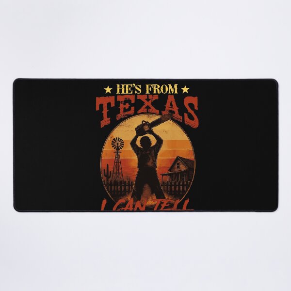Item preview, Hes From Texas I Can Tell Leatherface Chainsaw Sunset Texas Horror Movie Tribute Apparel designed and sold by slmfams.