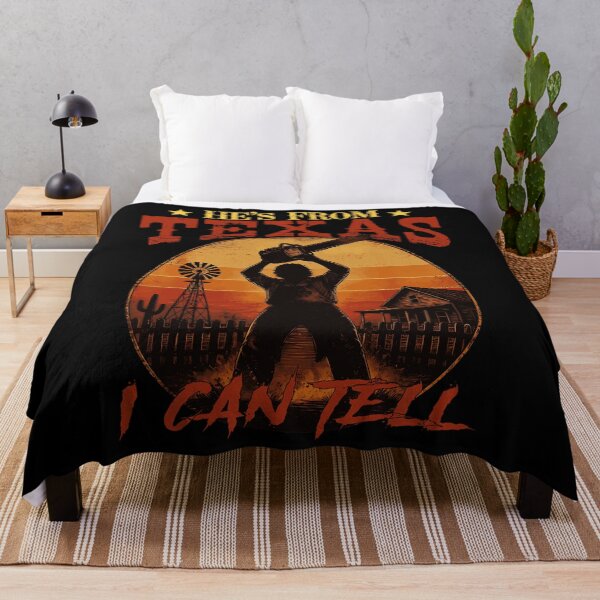 Item preview, Hes From Texas I Can Tell Leatherface Chainsaw Sunset Texas Horror Movie Tribute Apparel designed and sold by slmfams.