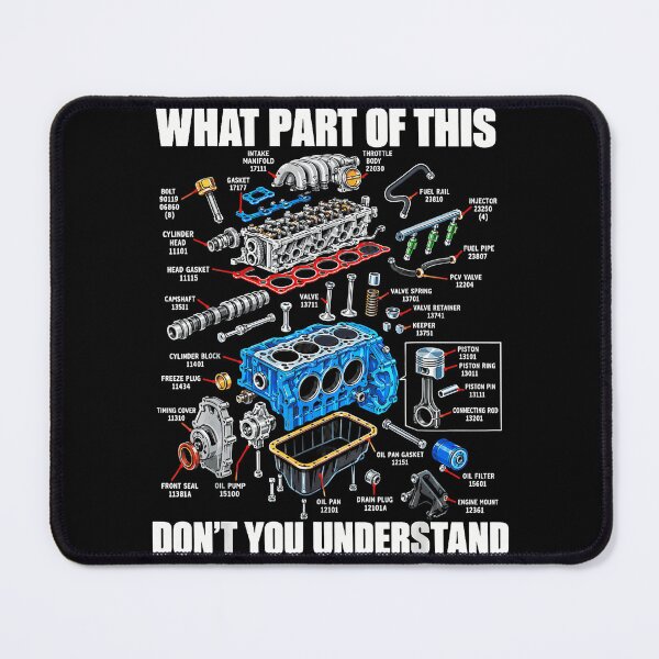Item preview, What Part Of This Dont You Understand Detailed Car Engine Parts Diagram Mechanic Apparel designed and sold by slmfams.