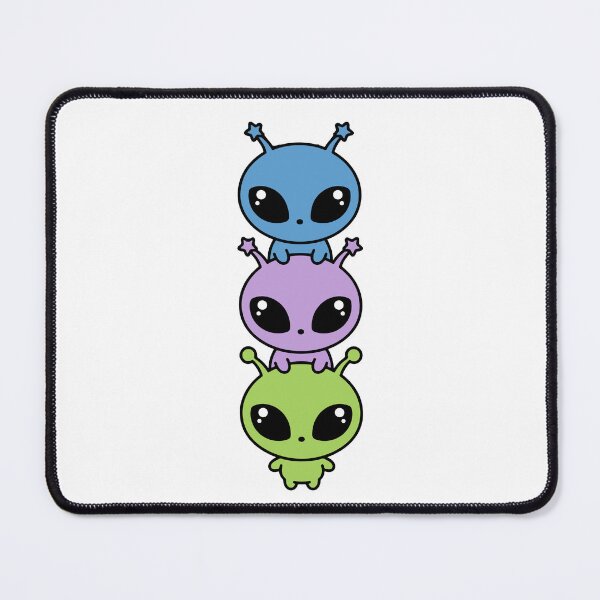Item preview, Stacked Aliens – Blue, Lavender & Green Space Trio designed and sold by AliveStyle.