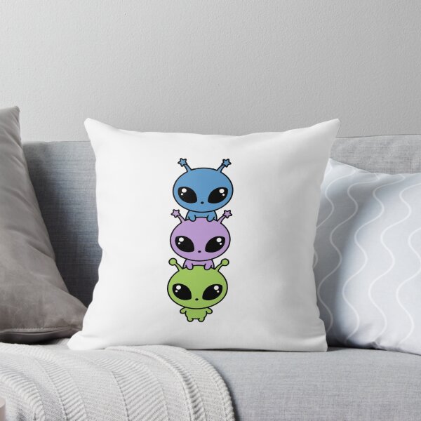 Item preview, Stacked Aliens – Blue, Lavender & Green Space Trio designed and sold by AliveStyle.