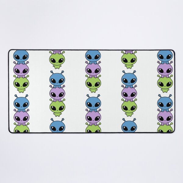 Item preview, Stacked Aliens – Blue, Lavender & Green Space Trio designed and sold by AliveStyle.
