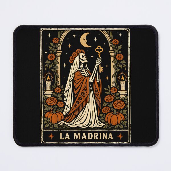 Item preview, La Madrina Skeleton Bride Holding Key Day Of The Dead Style Tarot Card Apparel designed and sold by slmfams.