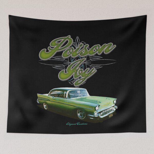 Artikelvorschau, 1957 Bel Air Poison Ivy mit Text - Lowrider, Kustom, Hot Rod, Muscle Car entworfen und verkauft von Elegant Customs.