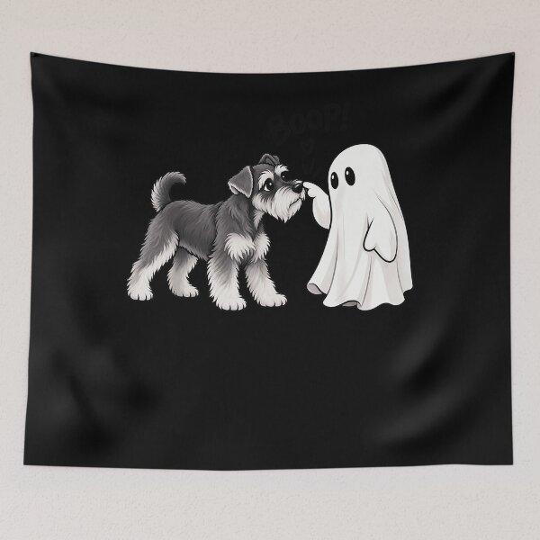 Item preview, Boop Schnauzer Dog Nose Touch With Cute Ghost Halloween Pet Humor Apparel designed and sold by slmfams.