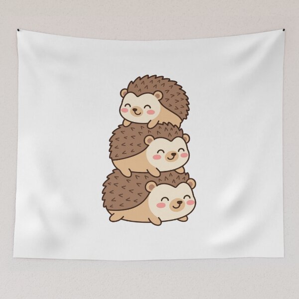Item preview, Stacked Hedgehogs – Smiling Woodland Trio in Warm Brown designed and sold by AliveStyle.