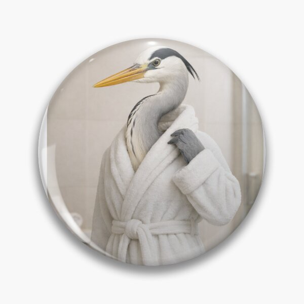 Item preview, Grey Heron White Bathrobe designed and sold by Sillytoe.