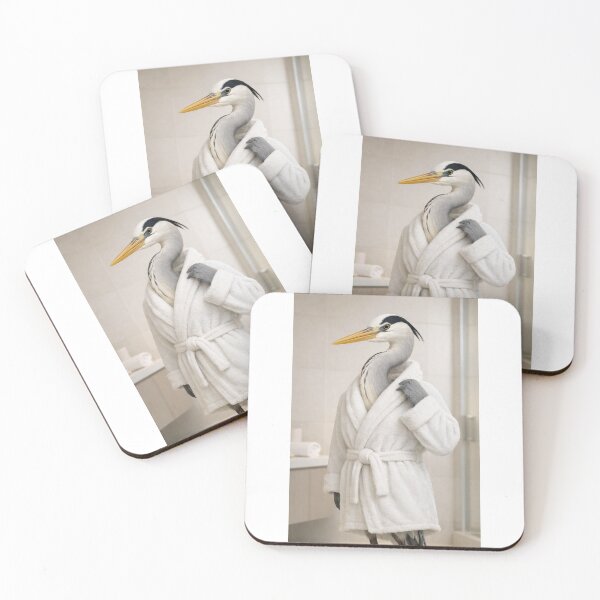 Item preview, Grey Heron White Bathrobe designed and sold by Sillytoe.
