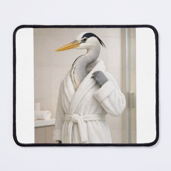Item preview, Grey Heron White Bathrobe designed and sold by Sillytoe.